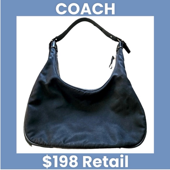 Coach Black Nylon Boho Bag with Leather Trim M32-4448 EUC Y2K - Picture 3 of 15